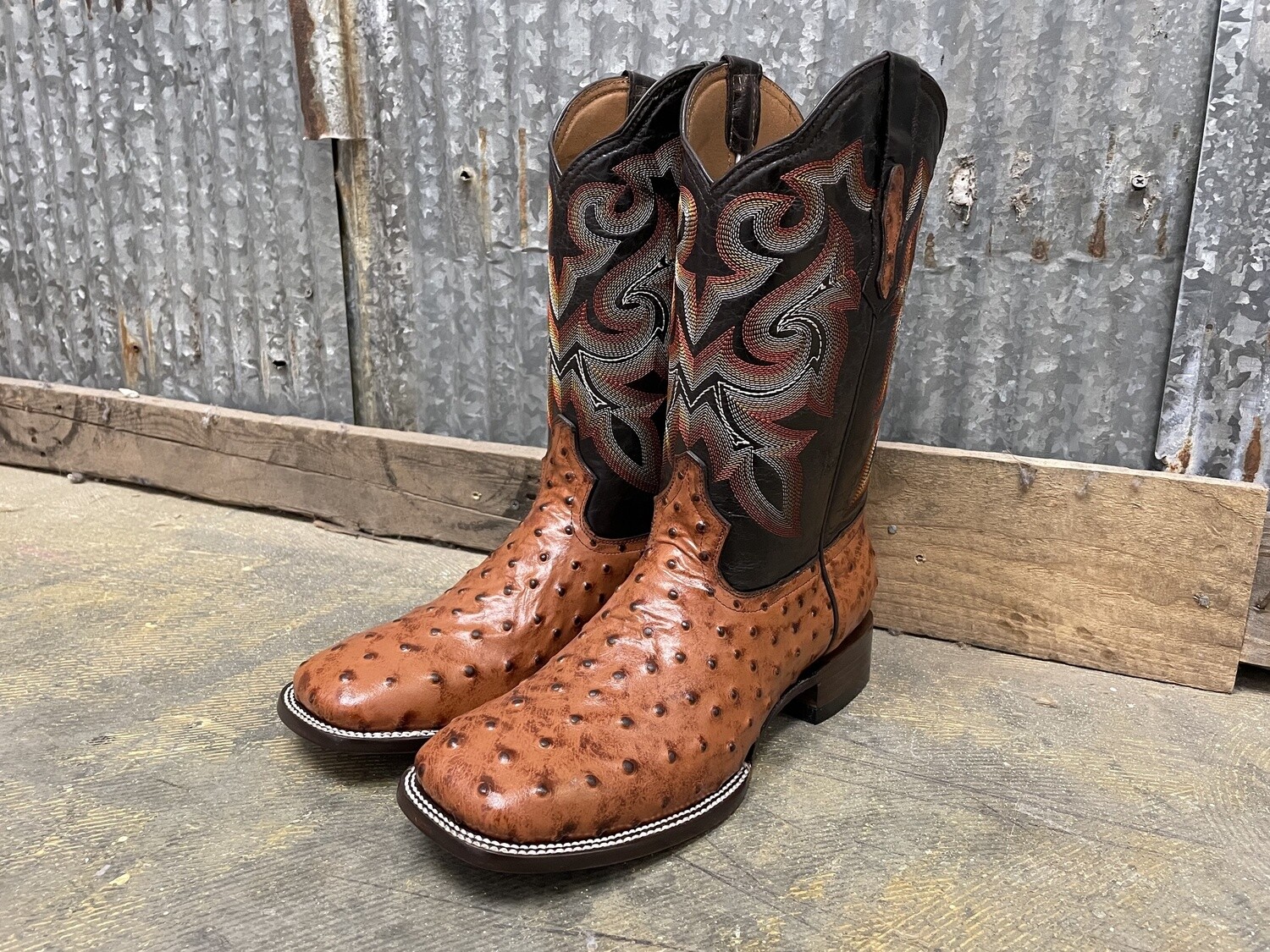 BLACK DIAMOND COGNAC OSTRICH PRINT
