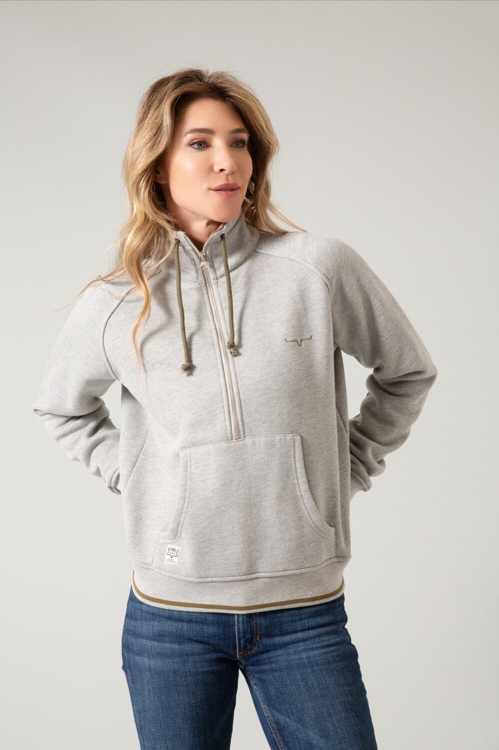 Malta Cropped Quarter Zip Sweatshirt
