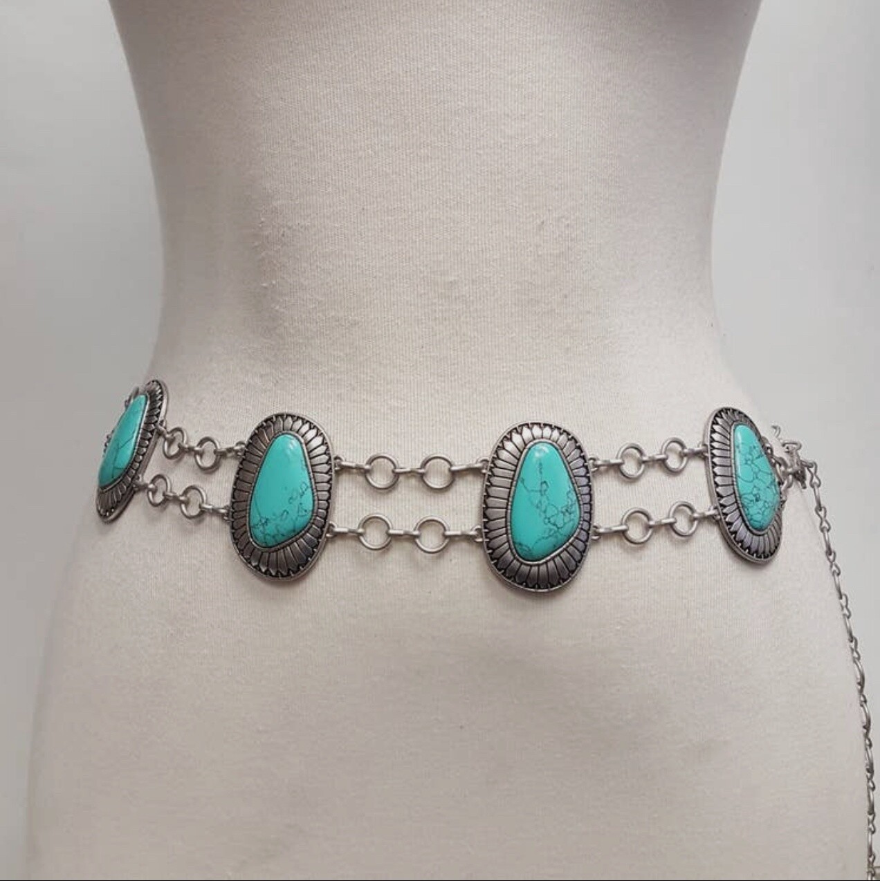 Stone turquoise concho belt