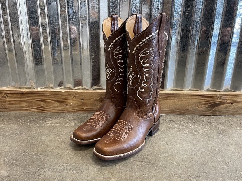 LASSO BROWN LEATHER BOOTS