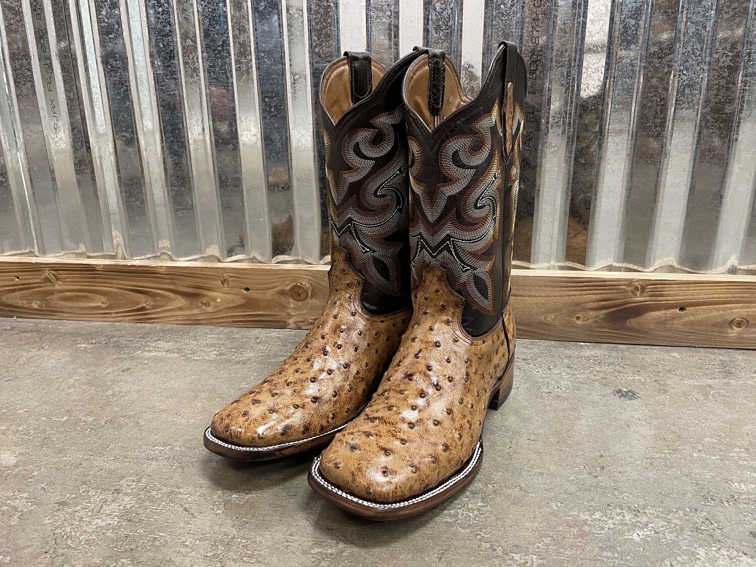 MEN'S GENUINE COWHIDE OSTRICH PRINT LEATHER - ORIX