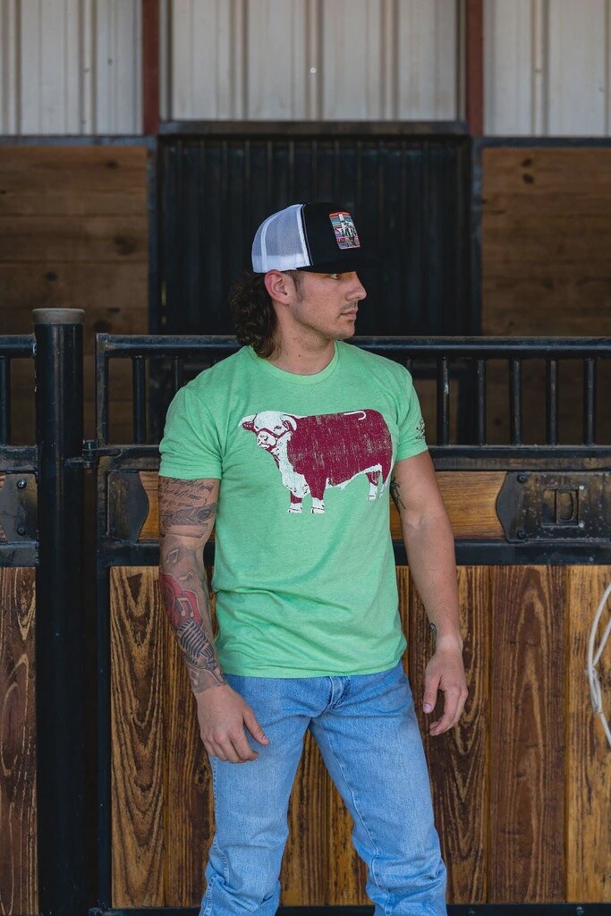 Lazy J Ranch Wear Hereford Jughead Short Sleeve T-Shirt - Apple Green