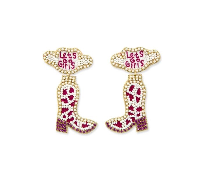 Let’s Go Girls Beaded Boot Earrings