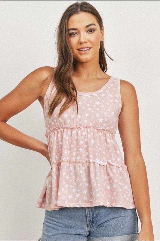 TEXTURED FLORAL KNIT SLEEVELESS TOP