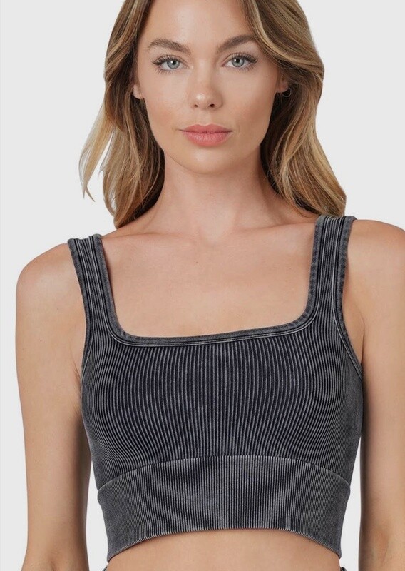 Ash grey fitted tank