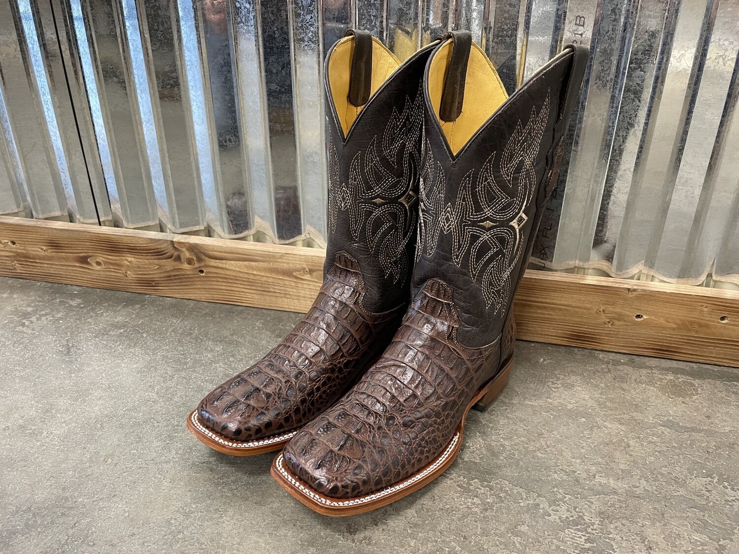 MEN'S GENUINE COWHIDE ALLIGATOR PRINT LEATHER