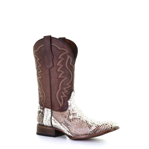 CIRCLE G MEN'S EXOTIC PYTHON SKIN WESTERN BOOTS - SQUARE TOE