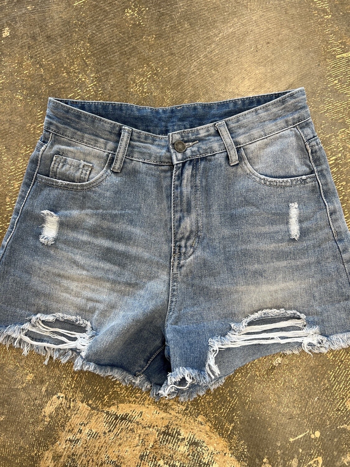 High Waist Distressed Shorts