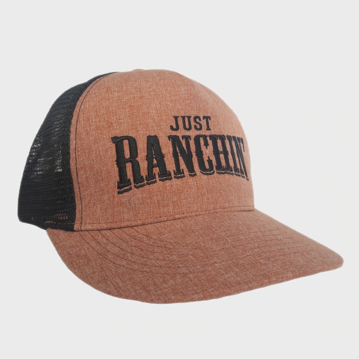 JUST RANCHIN RED & BLACK MESHBACK