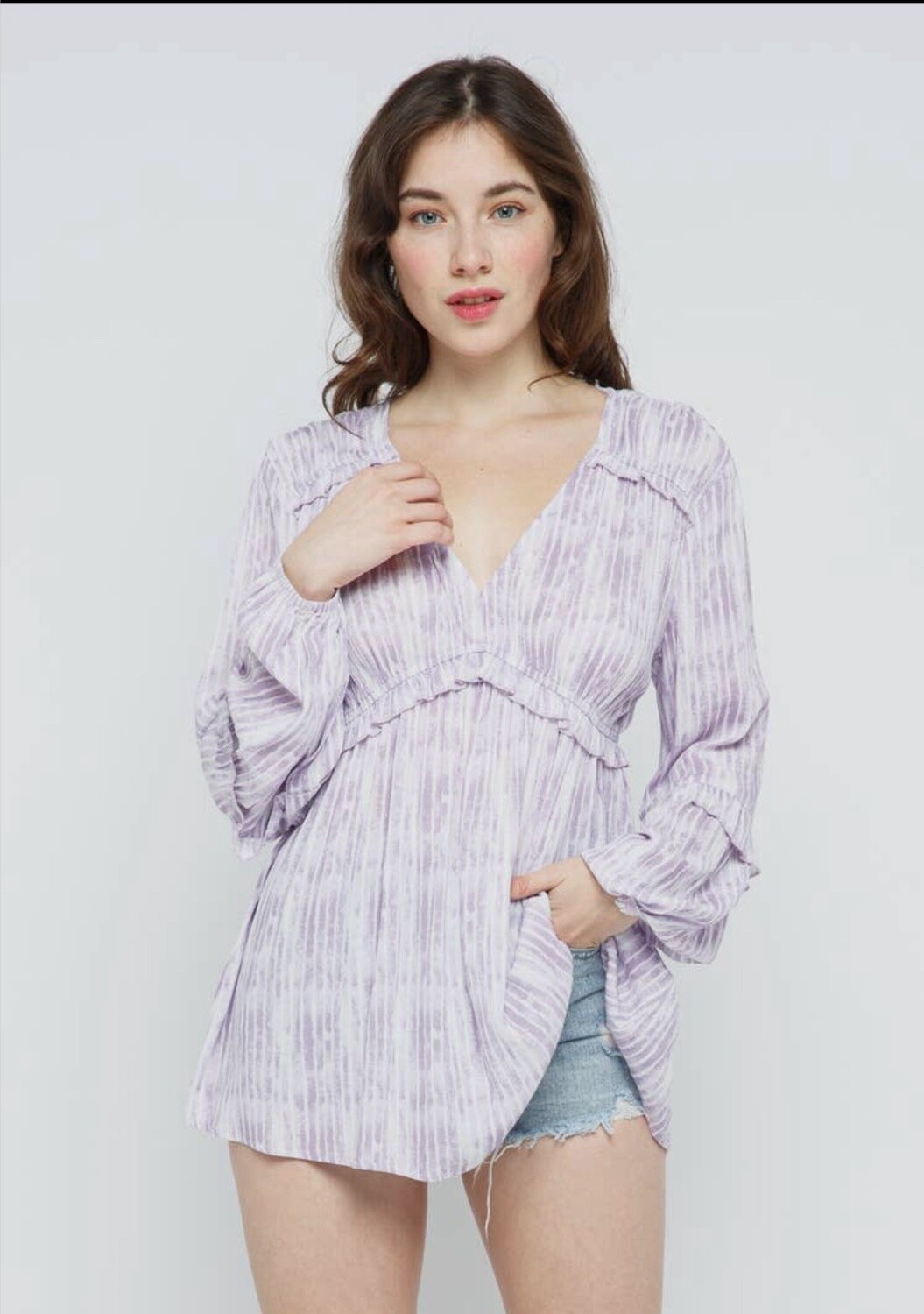 Lavender baby doll top
