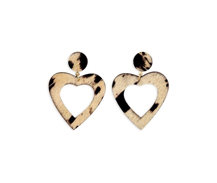 In My Heart Hair-on Hide Earrings
