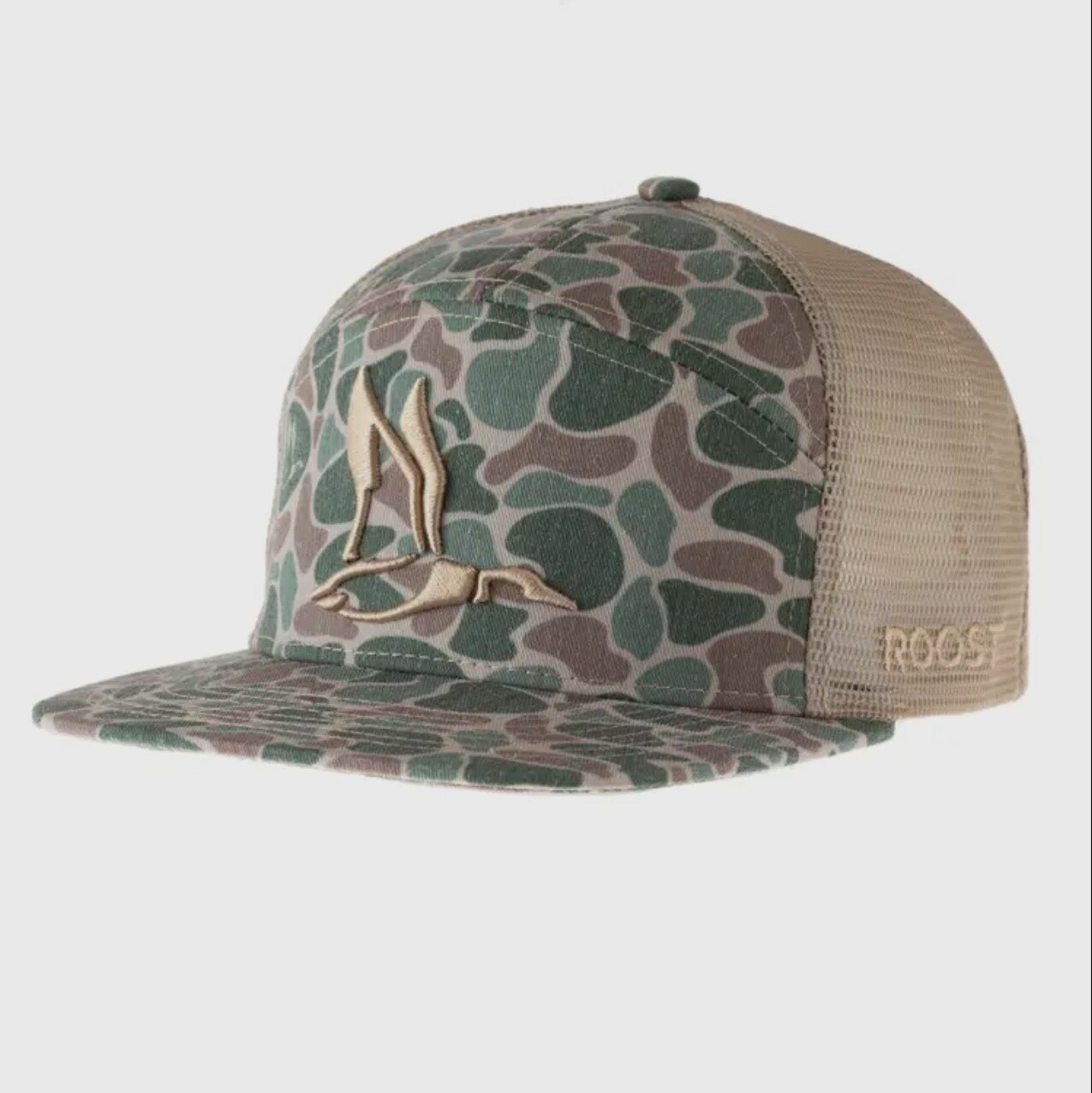 Roost front camo 3D puff logo icon hat