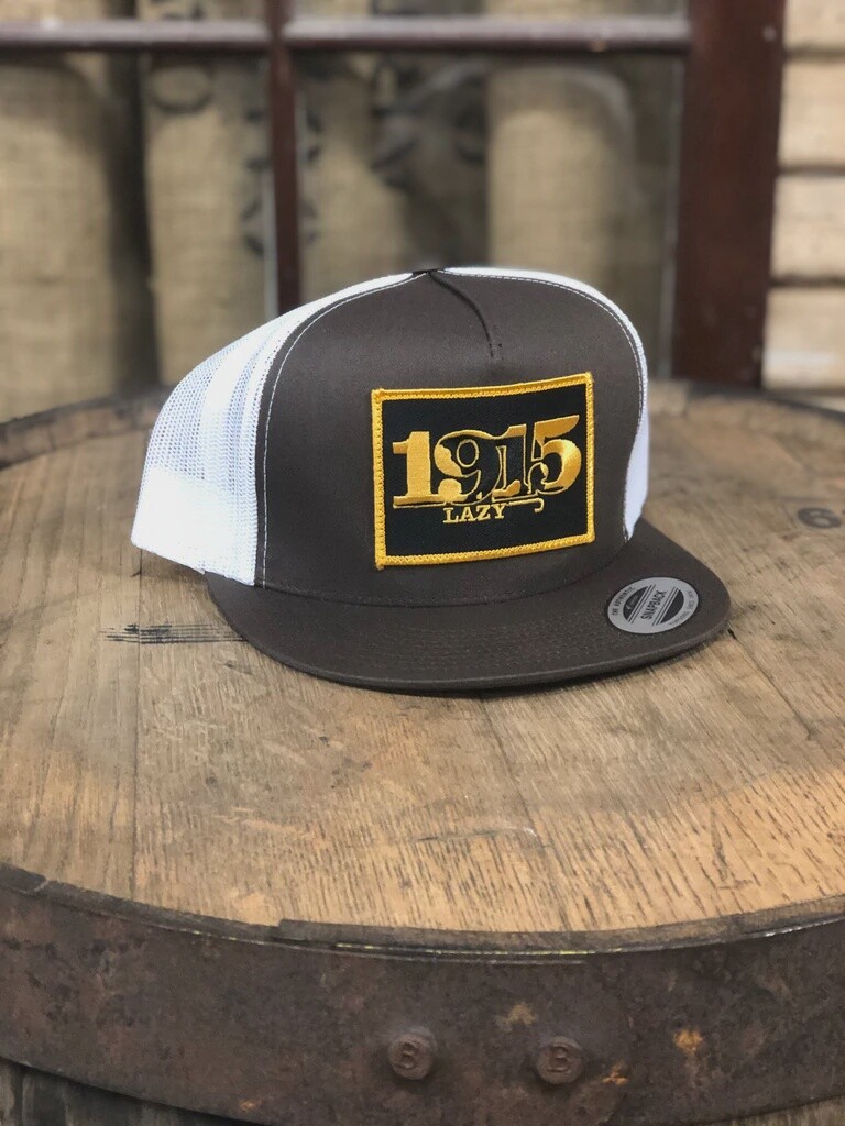 LAZY J BROWN/WHITE 4" RETRO 1915 PATCH CAP