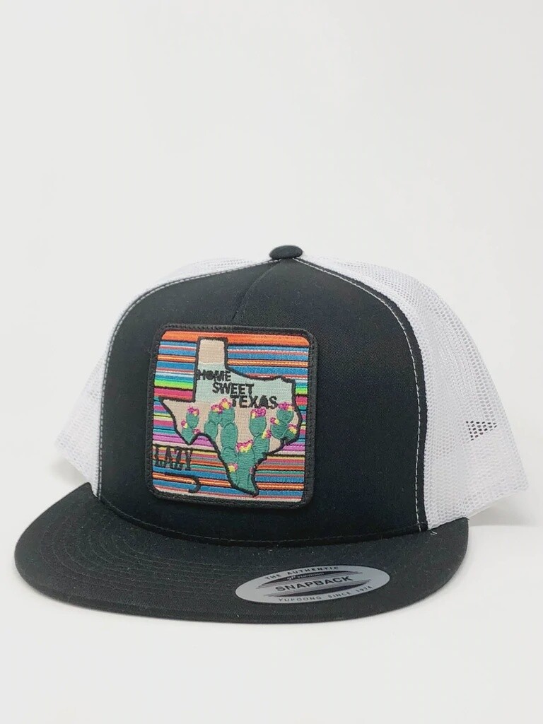 Lazy J Ranch Wear Black & White 4" Home Sweet Texas Cap