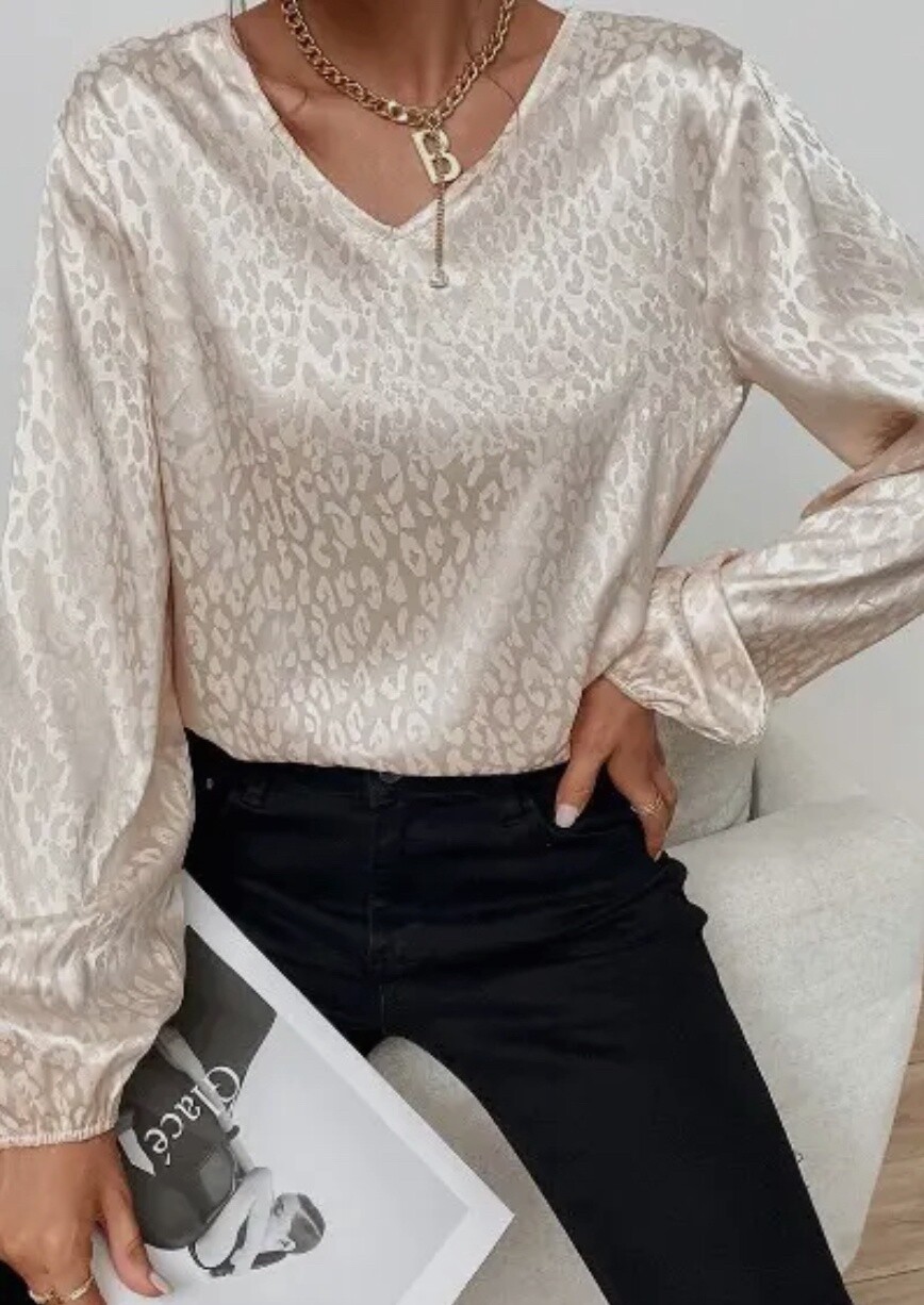 Leopard Print Bishop Sleeve