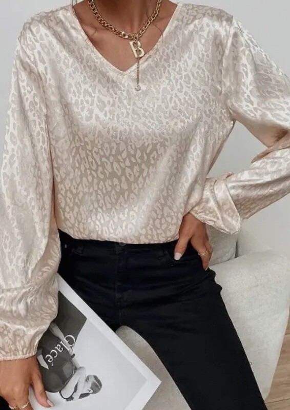 Leopard Print Bishop Sleeve
