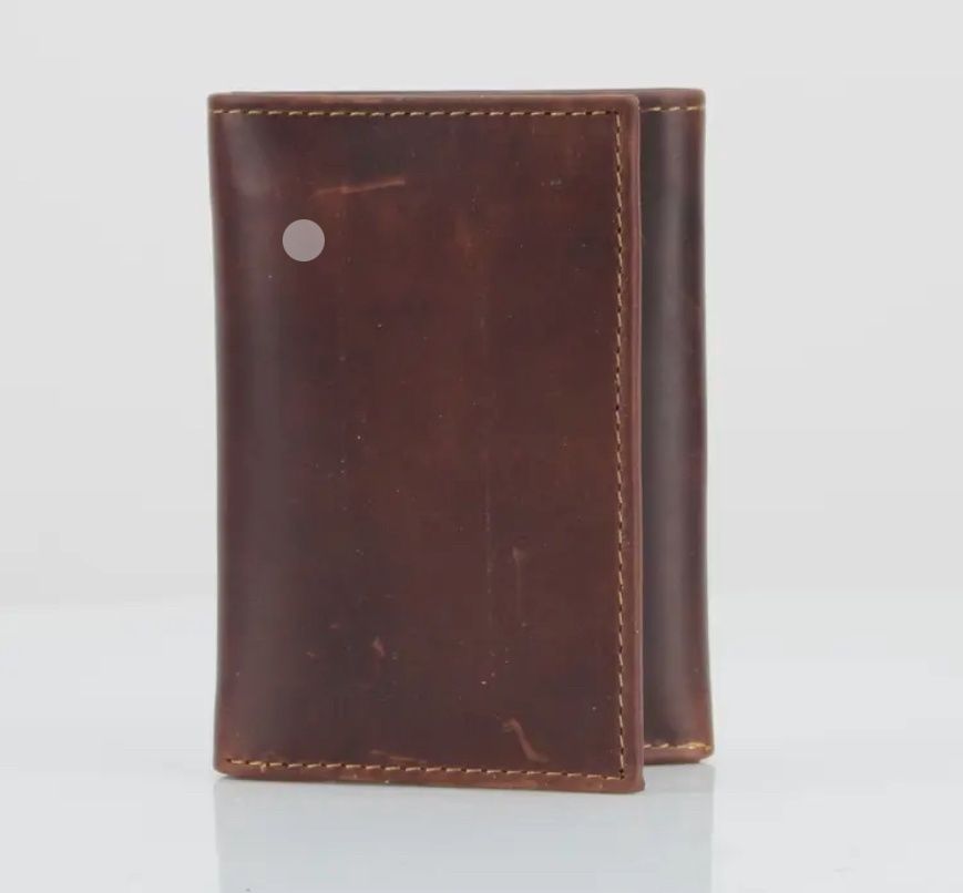 American Bison RFID Leather Tri Fold Wallet