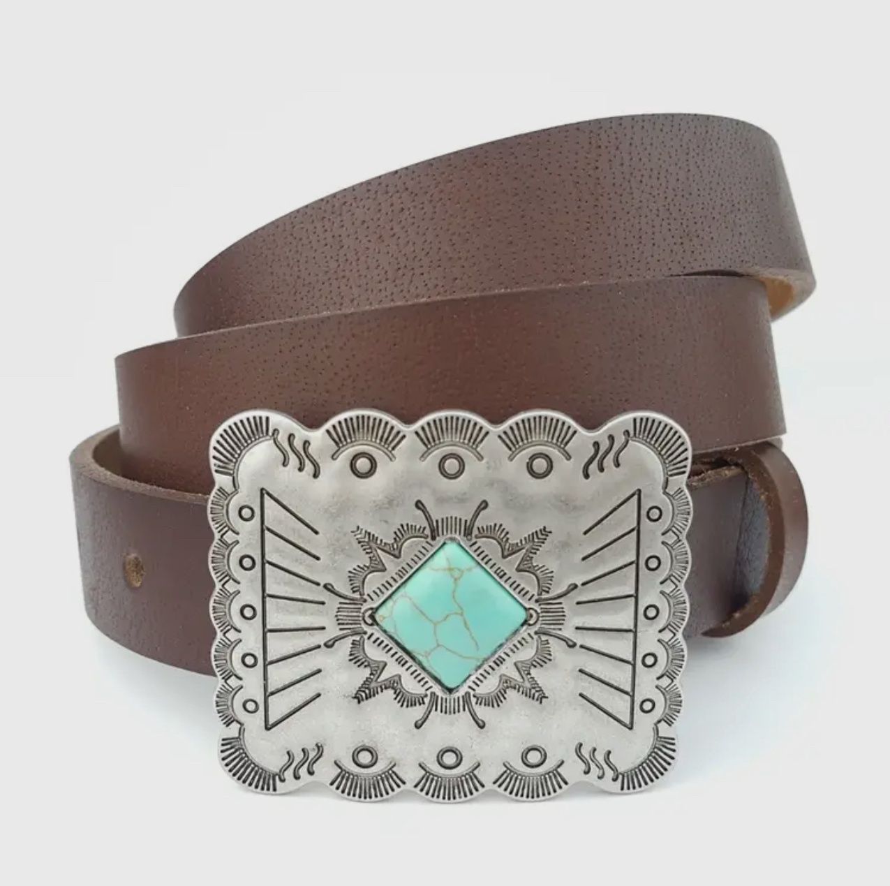Geniune leather skinny belt