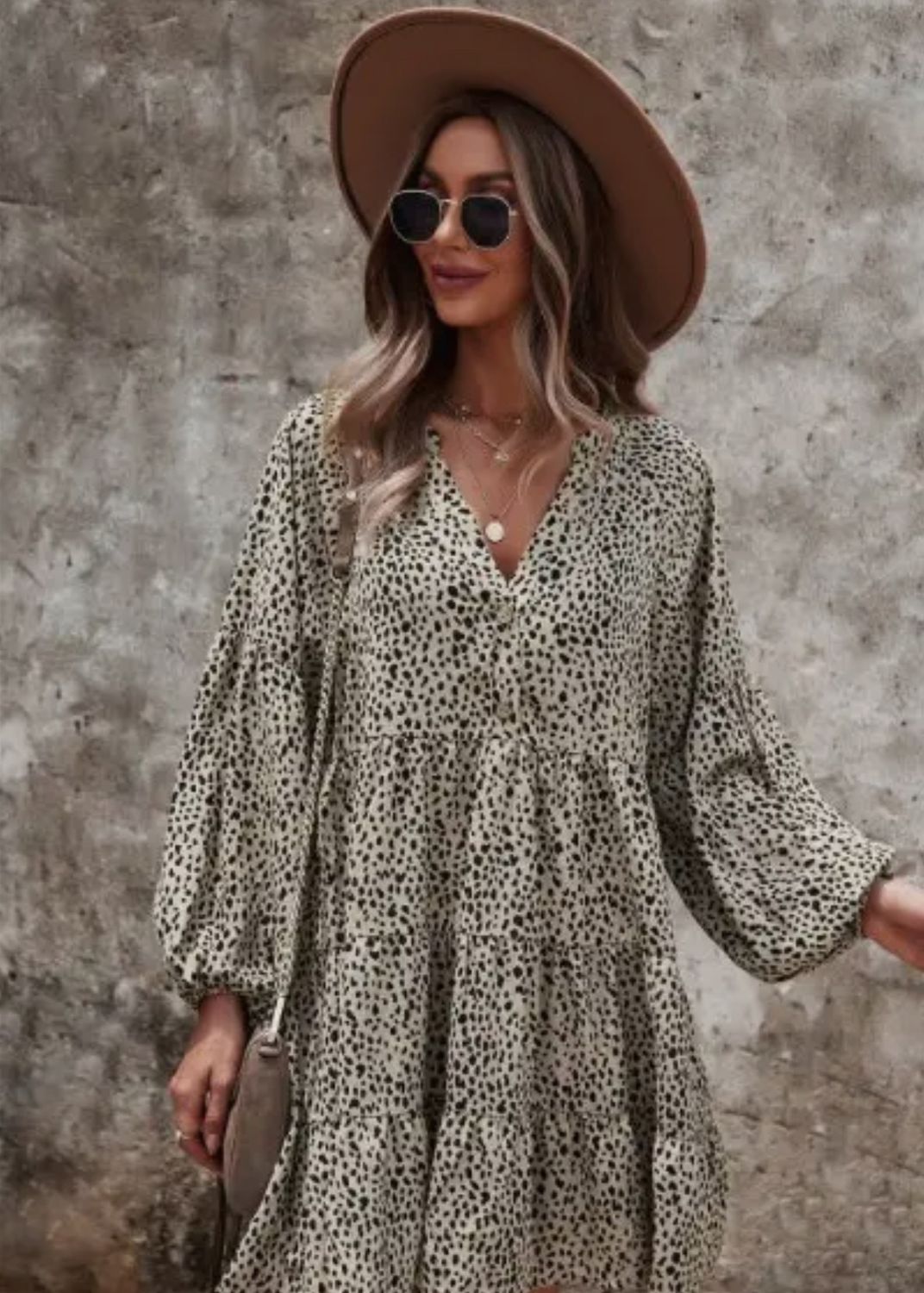 Dotted ruffle dress