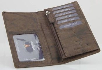 American bison oil pull up rodeo billfold wallet