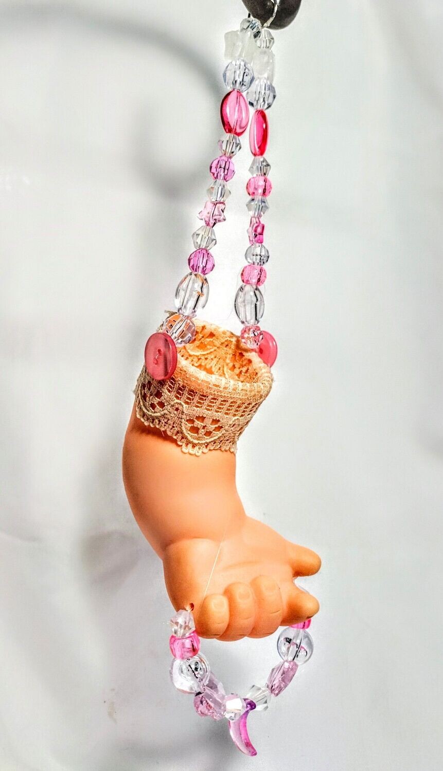 Plant holder arm with charms