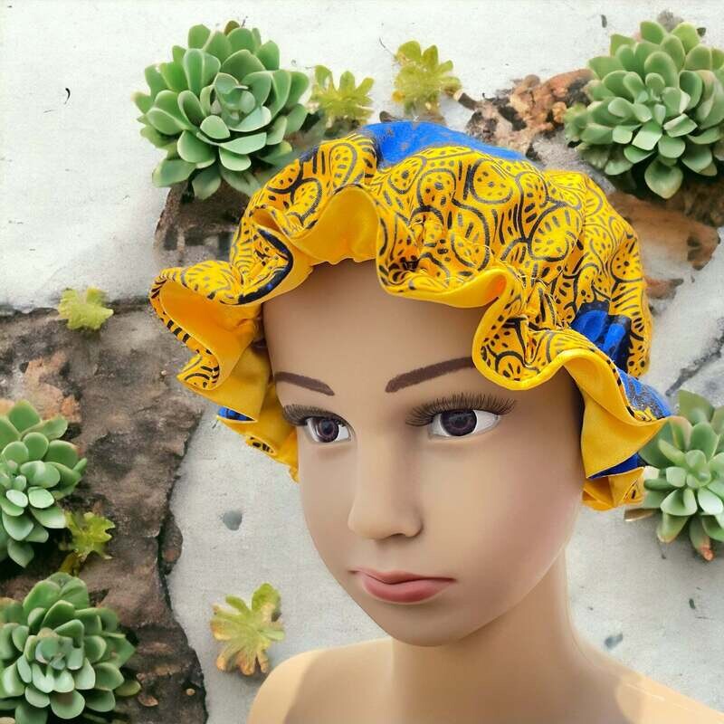 Sea Snails Ankara Hair Bonnet for Kids