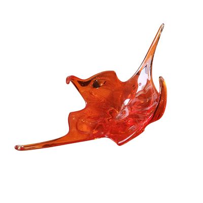Abstract Italian Orange Glass Sculpture