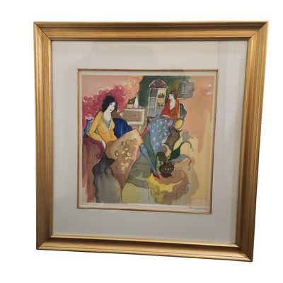 Itzchak Tarkay (Israeli, 1935-2012) Serigraph In Color, "Le Salon III"