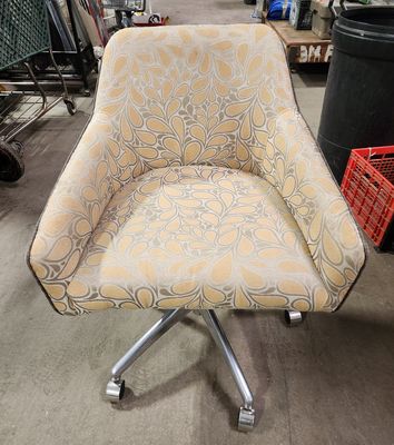 Brookline Floral  Print Upholstered Rolling Arm Chair