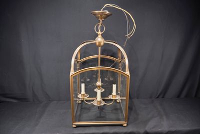 Vintage French Brass Lantern - Pendant Light Fixture