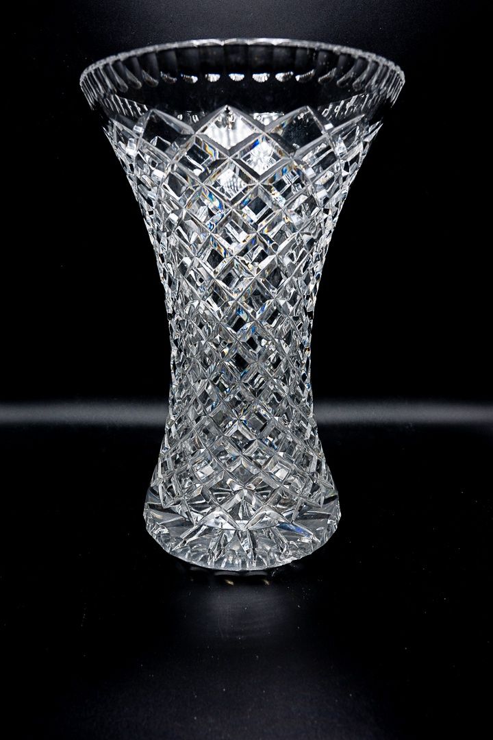 Diamond Cut Crystal Vase