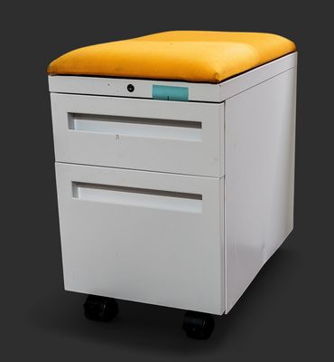 Yellow Rolling Padded File Cabinet *NO KEY*