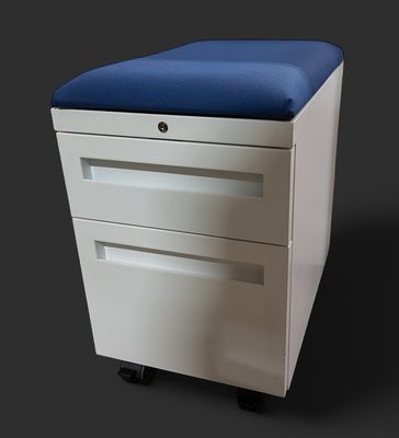 Blue Rolling Padded File Cabinet *NO KEY*