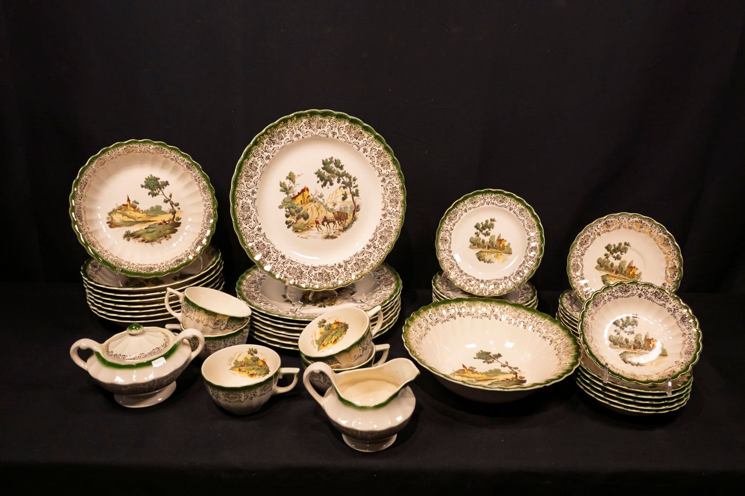 American Limoges-Chateau France, 43 Pcs Dinnerware Set