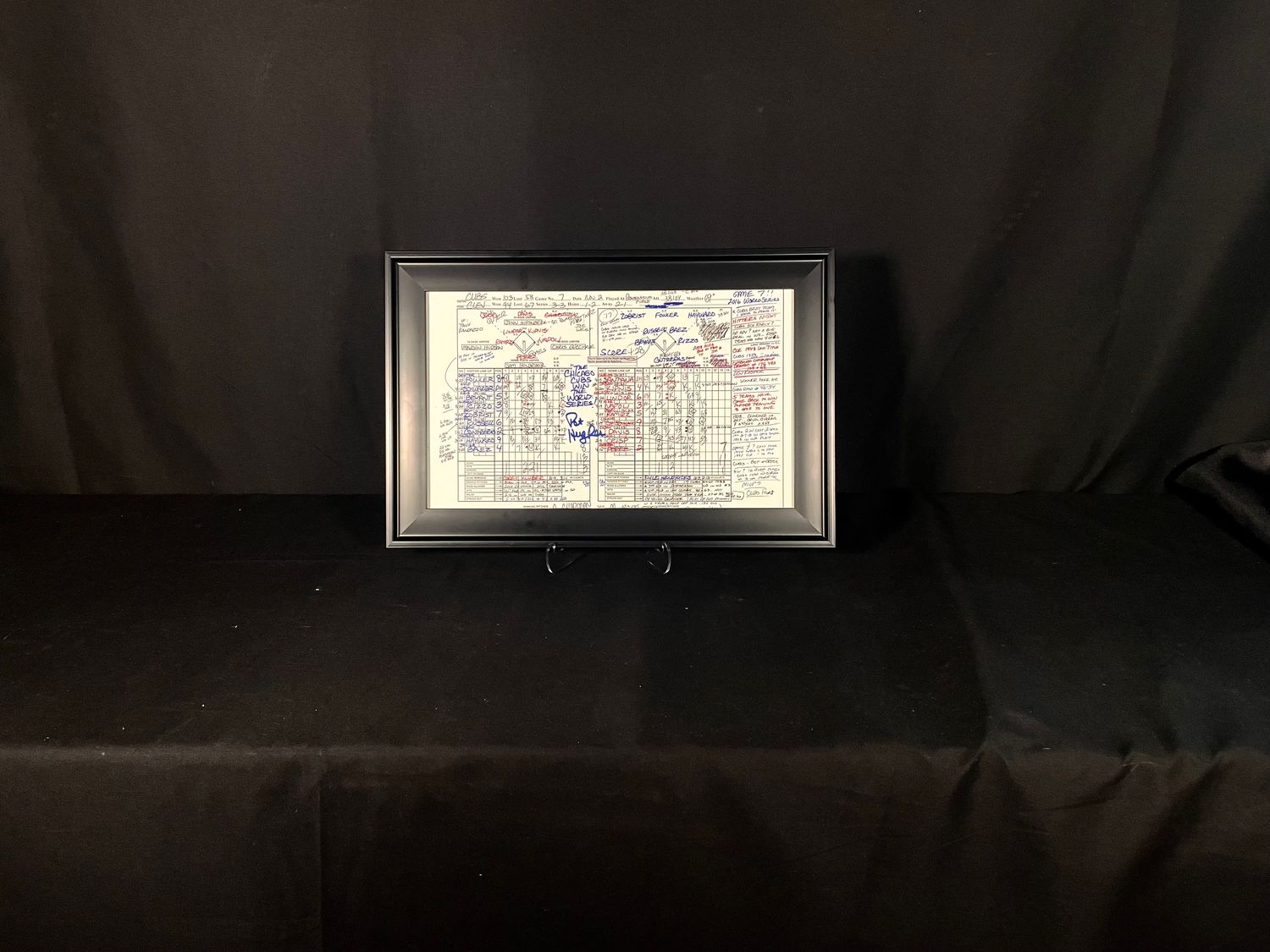 Copy of Chicago Cubs 2016 World Series Game 7 Scorecard with Authentic Pat Hughes Autograph