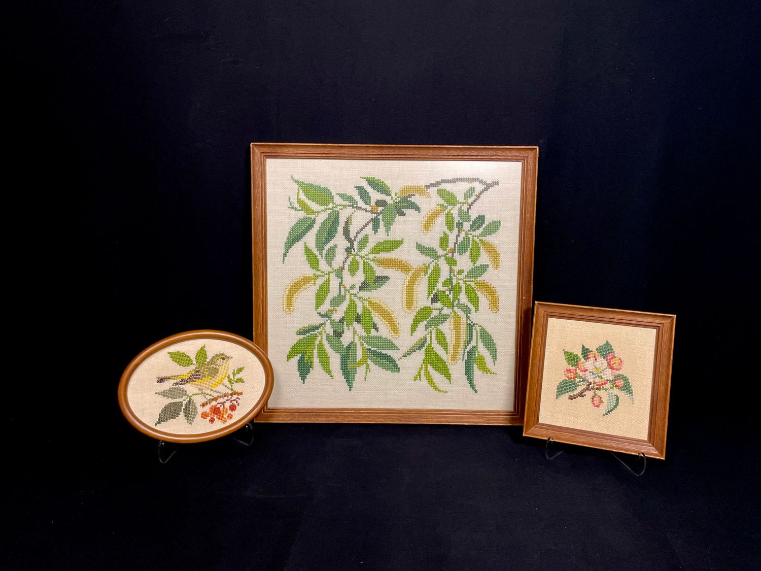 Set of Three Cross Stitch Embroideries