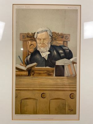 19th Century Vanity Fair Caricature of "An Old Fashioned Judge" by Sir John Paget Mellor AKA Quiz, Original Print