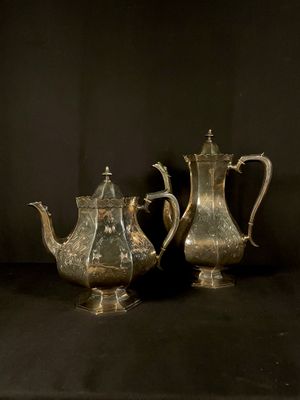 Victorian Era Martin, Hall &amp; Co Silver Plated Tea and Coffee Pots