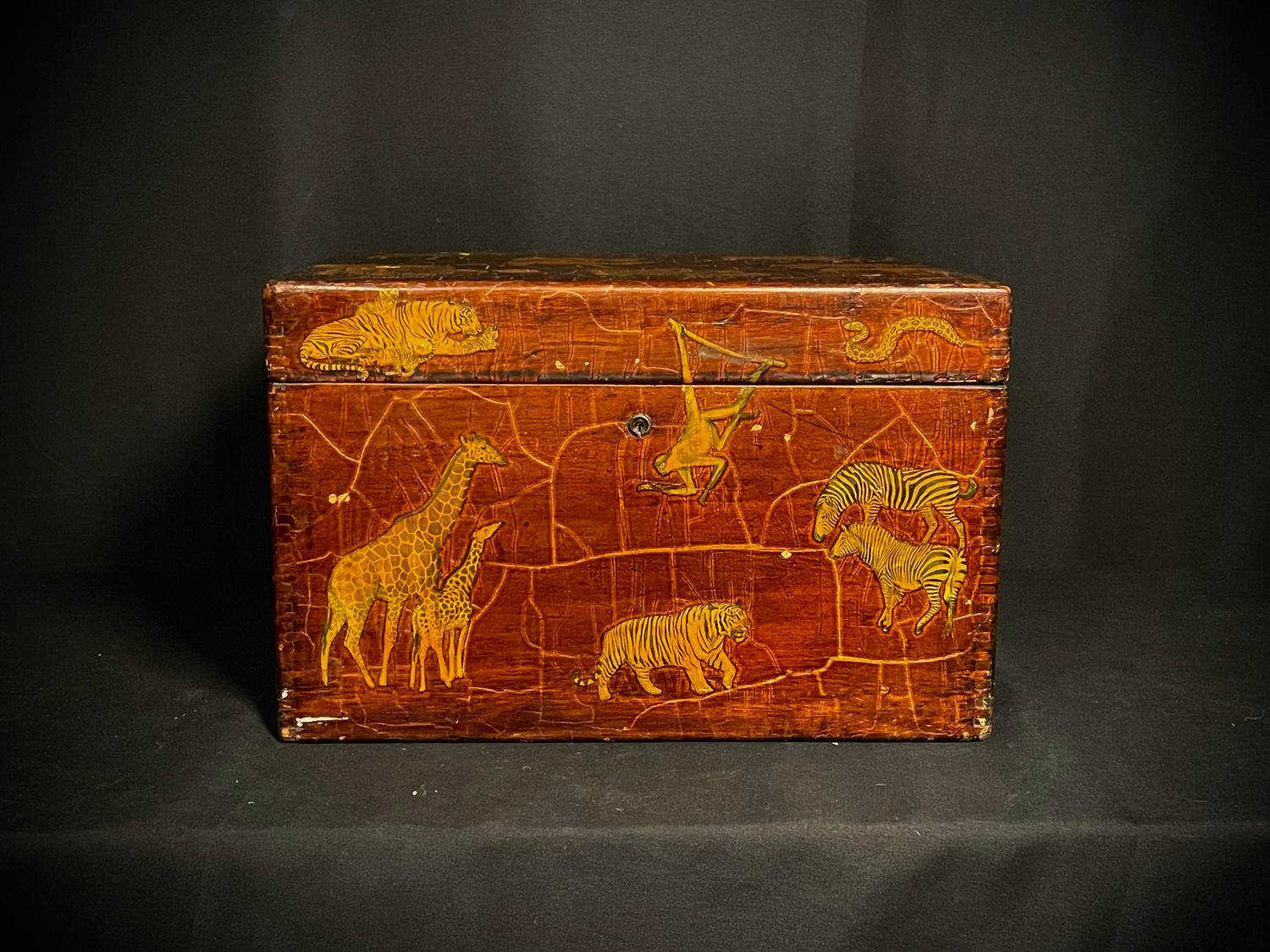 Safari Decoupage and Laquered Storage Box