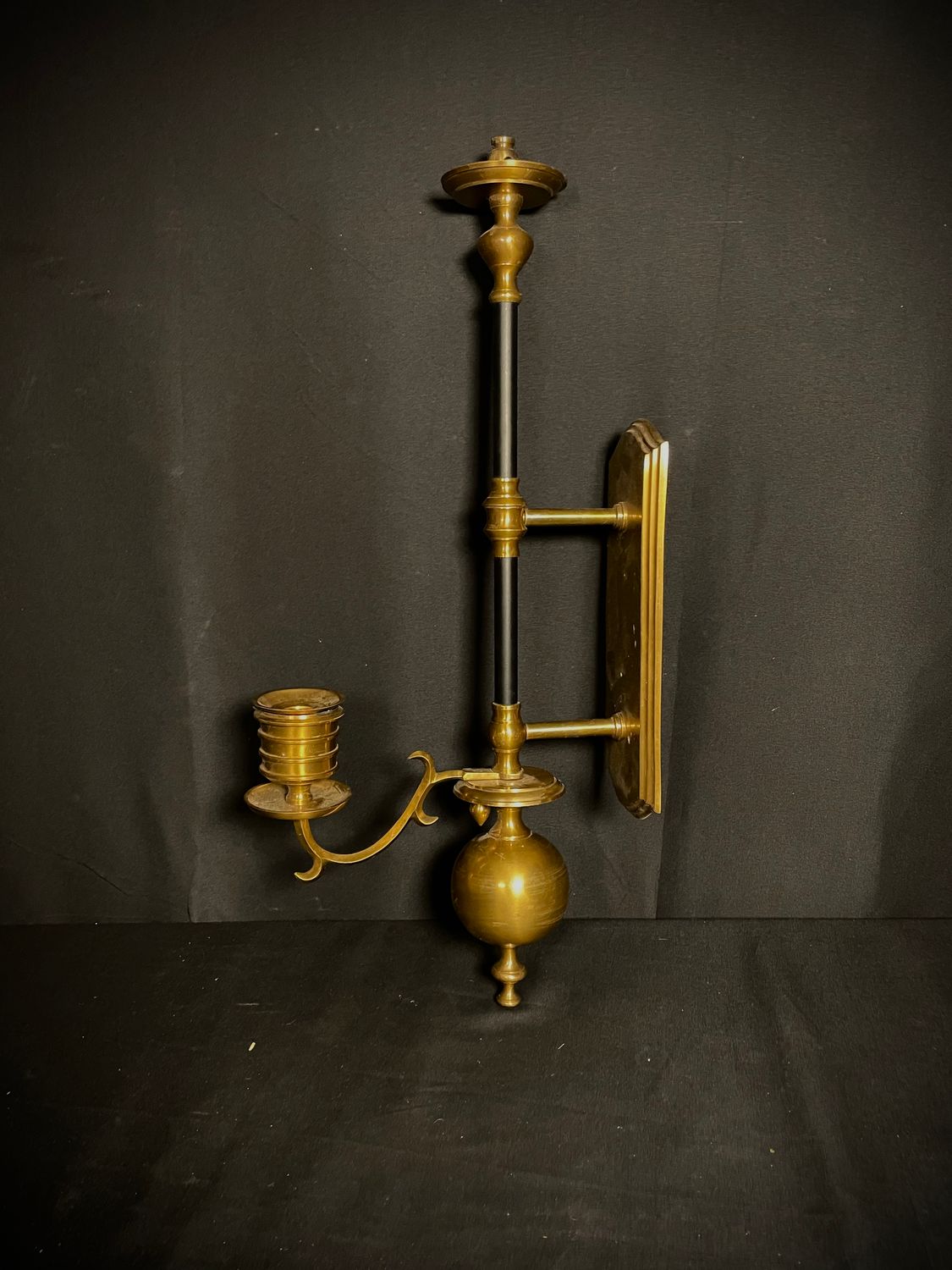 Elegant Brass Candlestick Wall Sconce
