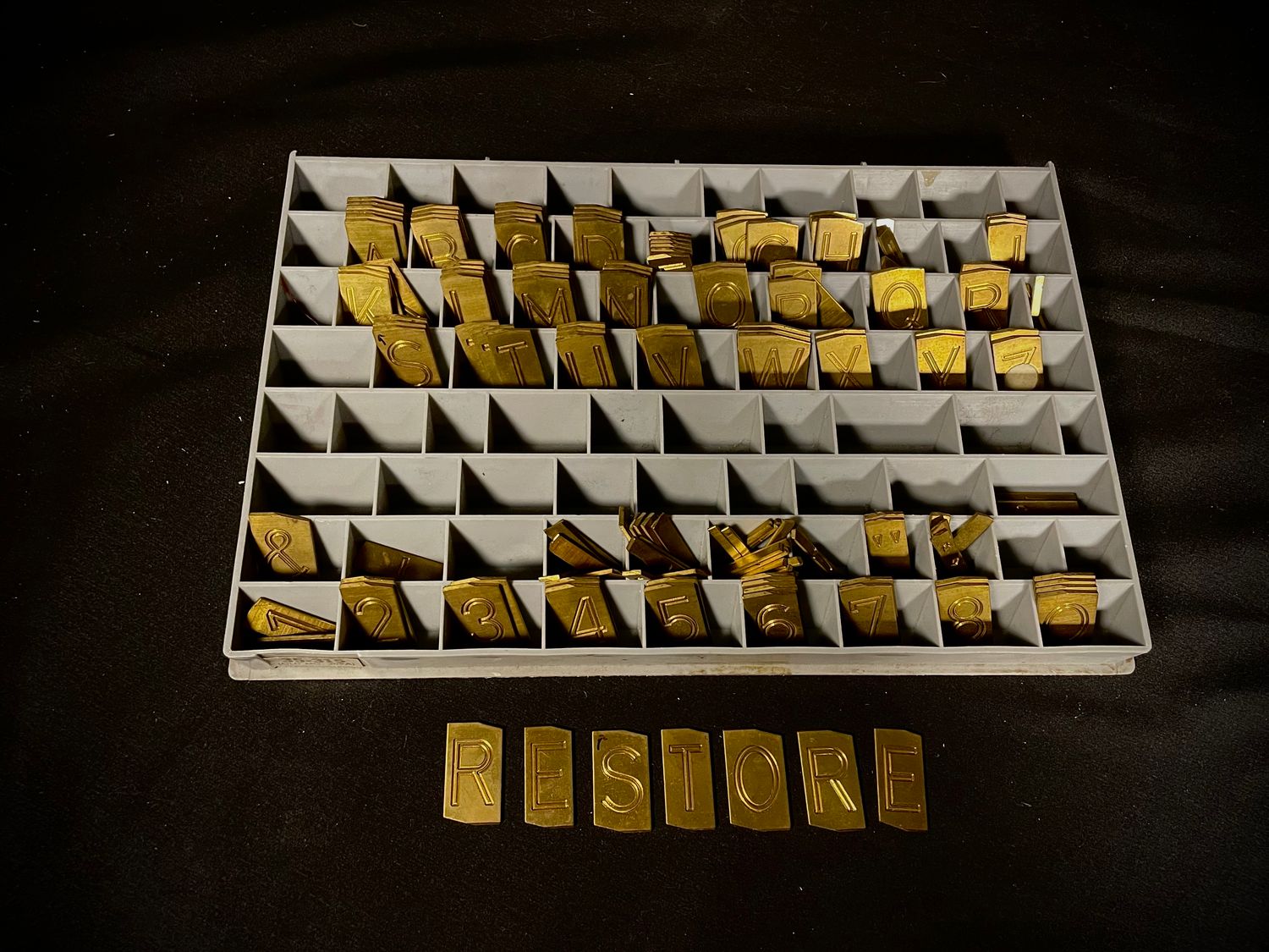 New Hermes Brass Engraving Font Set No. 35-315