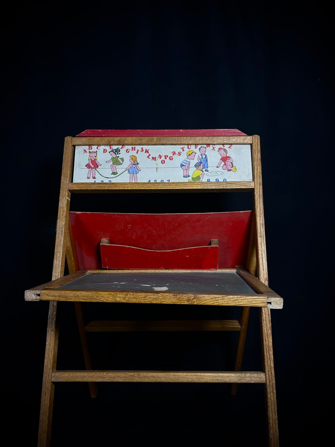 Vintage Child's Folding Easel Desk with Chalkboard