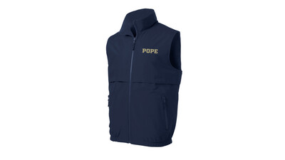 Navy Reversible Vest with Gold Pope