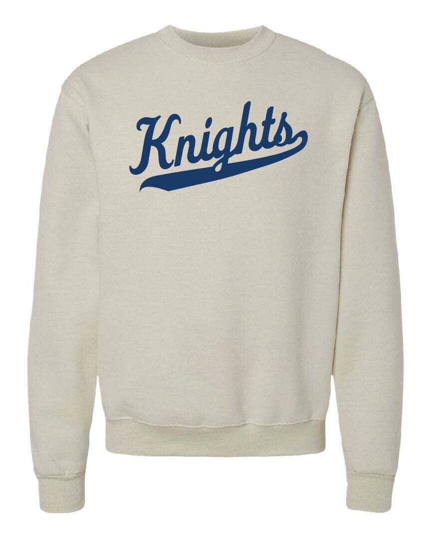 KNIGHTS Baseball Script Sweatshirt, Color: Sand, Size: XS