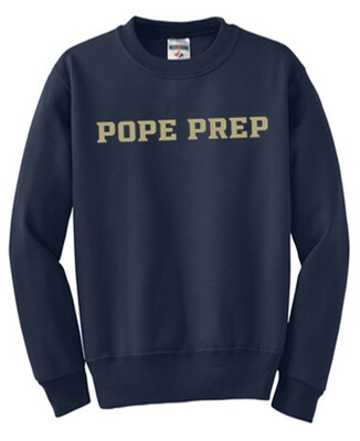 Gold POPE PREP Crewneck Sweatshirt Navy