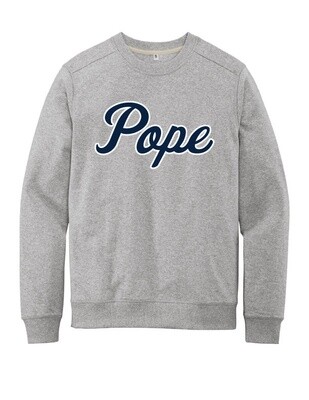 Cursive POPE Sweatshirt in Light Heather Grey