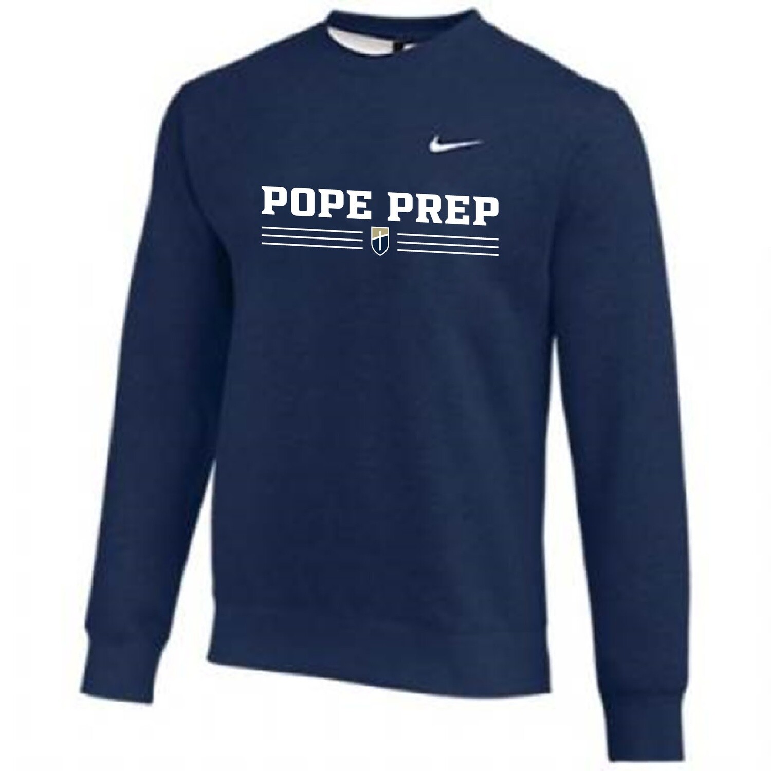 POPE PREP Shield /Lines Nike Sweatshirt, Color: Navy, Size: SM