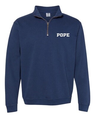 Comfort Colors Qtr Zip Navy with POPE