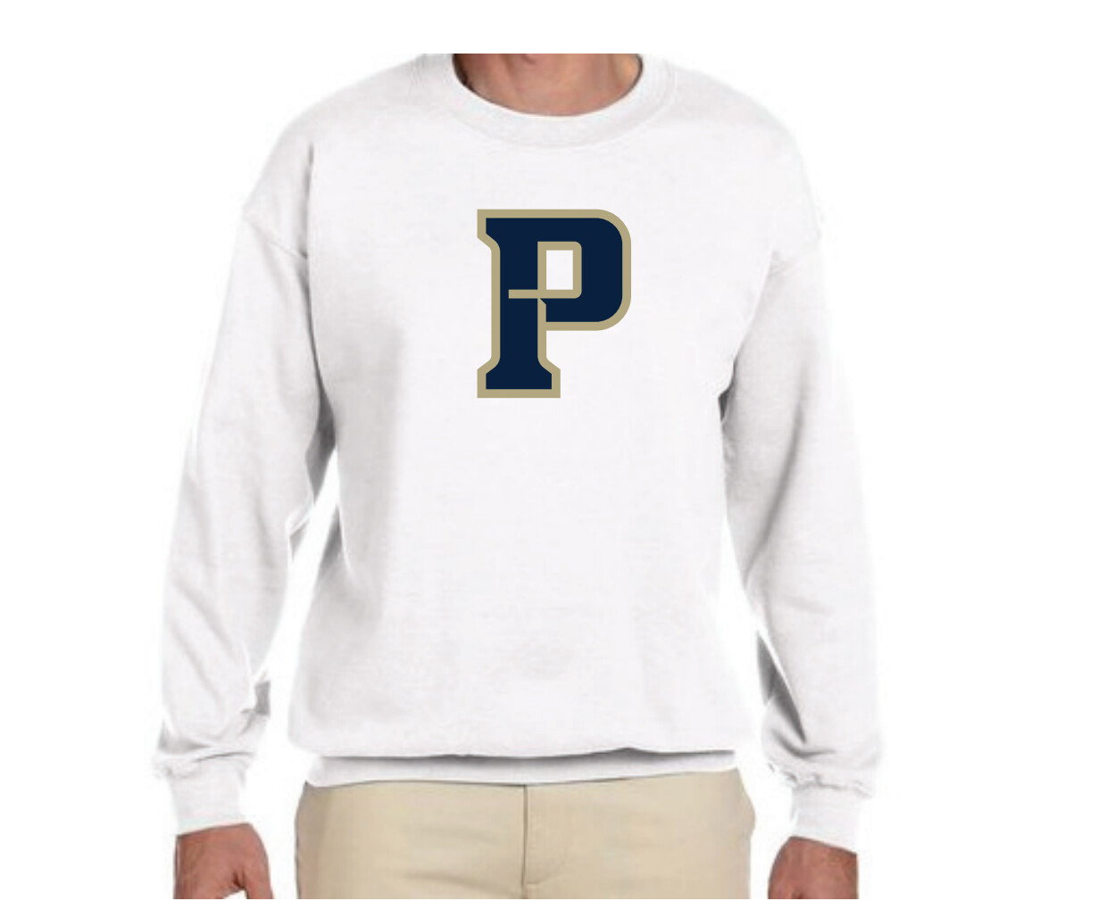 Nike White Fleece Sweatshirt with "P" Logo