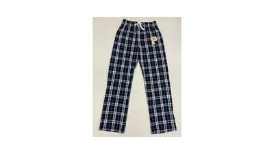 PJs - Navy Flannel Plaid Pant with Gold "P"